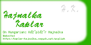 hajnalka kaplar business card